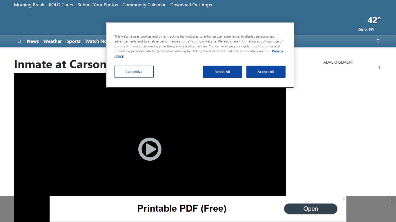 Inmate at Carson City Jail dies