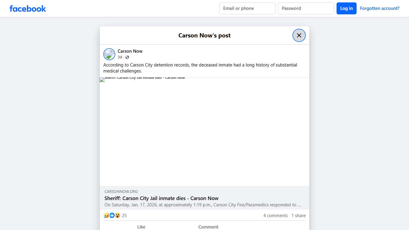 Carson Now - According to Carson City detention records,... | Facebook